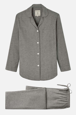 Whitby Jet Womens Herringbone Pyjama Set - Whitby Jet