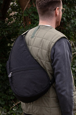 Textured Nylon Bag M 9L - Black