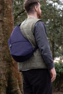 Textured Nylon Bag M 9L - Blue Night