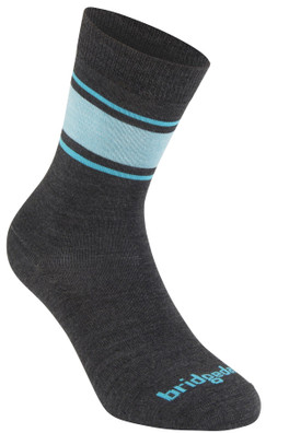 Ultra-Light Womens Merino Wool Liner Socks - Anthracite Grey/Orange