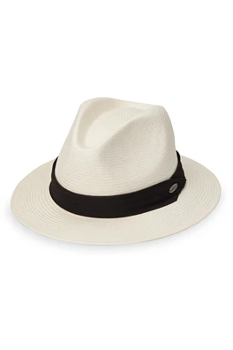 Monterey Womens UPF50+ Fedora Sun Hat - Natural/Black