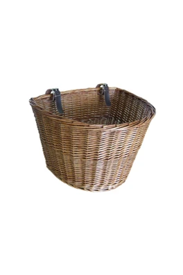 Wicker Small Bicycle Basket - Brown