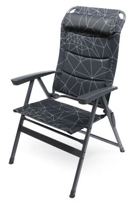 Folding Camping Chair - Monaco XL - Black / Grey