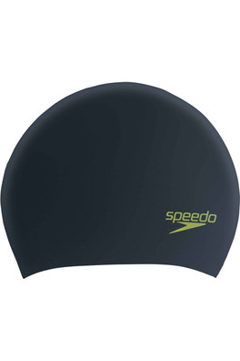 Kids Silicone Swim Cap - Black/Green