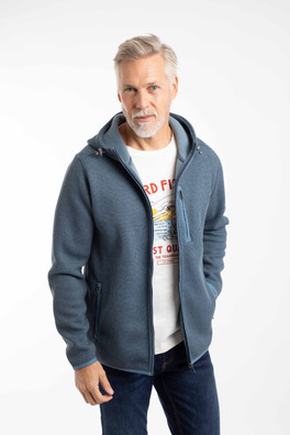 Lockie Mens Full Zip Bonded Fleece Hoodie - Blue Mirage