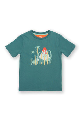Kids 100% Organic Cotton Printed T-Shirt - Dino Heights