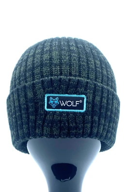 Wolf Beanie - Moss Green