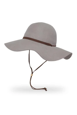 Vivian Women's Wool Felt Floppy Wide Brim Hat - Fog