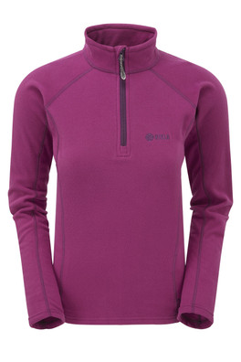 Micro Pulse Womens Fleece Top - Berry