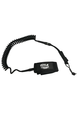 Coiled Flat Water 10' Foot SUP Leash - Black