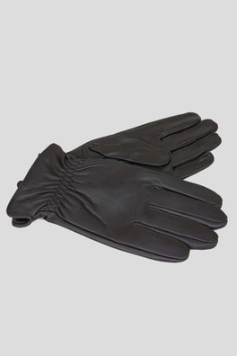 Waterloo Plain Leather Glove Elasticated Wrist - Brown