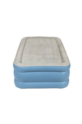 Single Raised Air Bed with Built-In Electric Pump - Blue