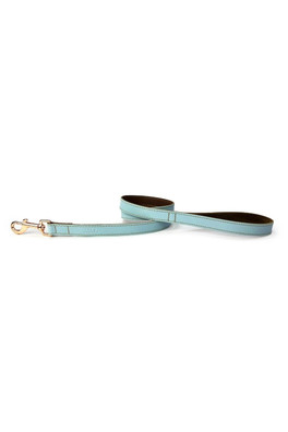 Luxury Padded Leather Dog Lead - Ocean