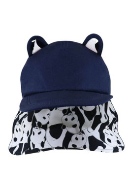 Kids Cub Sun Hat with Neck Flap - Navy
