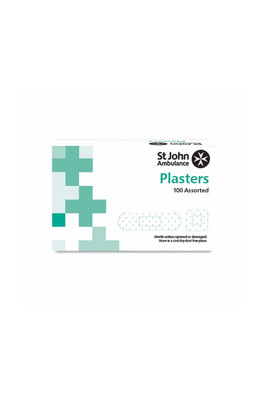 Sterile Work First Aid Detectable Plasters - 100pc - White, Blue