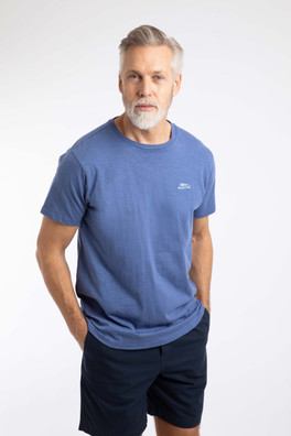 Fished Mens Branded T-Shirt - Faded Blue