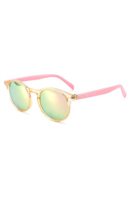 Fowey Polarised Round Unisex Sunglasses - Pink