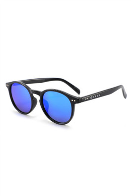 Fowey Polarised Round Unisex Sunglasses - Black