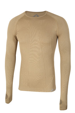 Factor 1 Plus Mens Long Sleeve Base Layer Top - Khaki