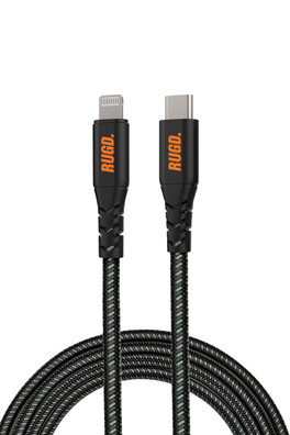 Rhino Power Cable USB-C to Lightning MFI - Black