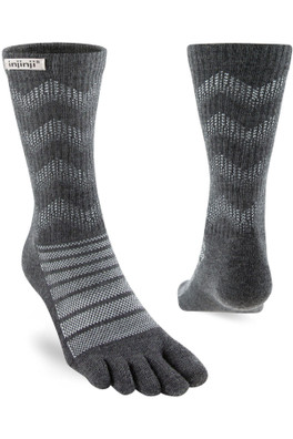 Midweight Unisex Merino Wool Crew Length Toe Socks - Slate Grey
