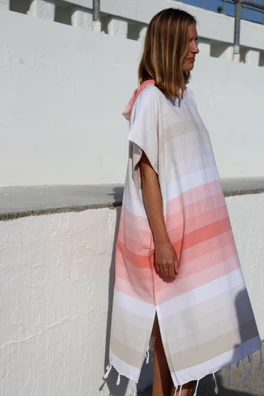 Drift Womens Changing Robe - Sand/Coral