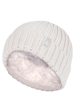 Kids Thick Chunky Ribbed Beanie Hat - Buttercream