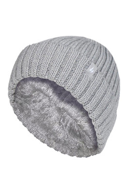 Kids Thick Chunky Ribbed Beanie Hat - Cloud Grey
