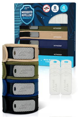 Mosquito Repellent Refillable Bands 4 pack - Multicoloured