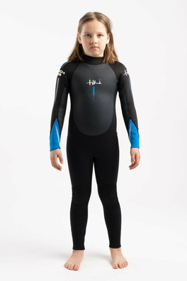 Junior Tech 3/2 F/L Steamer Back Zip Wetsuit - Black/Blue