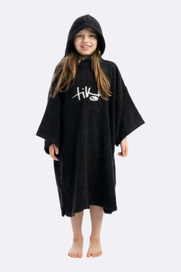 Junior Hooded Change Robe - Black