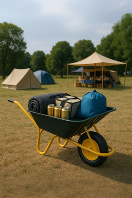 110L Wheelbarrow With Galvanised Pneumatic Tyre - Green