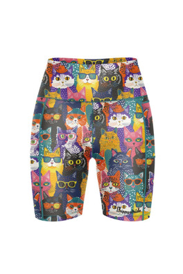Womens Meow Meow Fitted Shorts - Meow meow