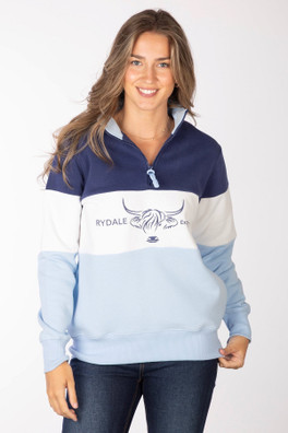 Byland Womens Sweatshirt - Cow Soft Blue/White/Denim