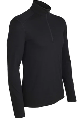 Everyday 175 Merino Wool Mens Half Zip Base Layer - Black