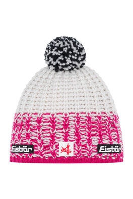 REFOCUS POMPON SA Merino Wool Blend Beanie - Pittipink/White