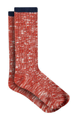 Dilki Womens Striped Boot Socks 3 Pack - Rust Leaves