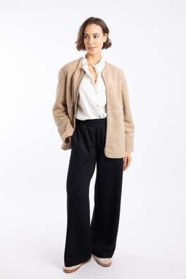 Gleason Womens Faux Shearling Jacket - Putty