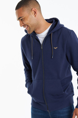 Zip Through Mens Hoodie - Navy