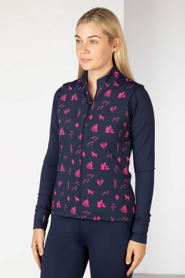 Skerne Ladies Patterned Sports Gilet - Hiker Navy