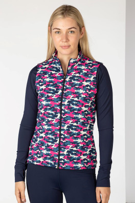 Skerne Ladies Patterned Sports Gilet - Camo Navy
