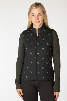 Skerne Ladies Patterned Sports Gilet - Grey Dog