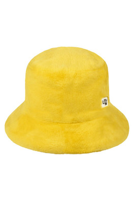 Kids Fur Bucket Hat - Yellow