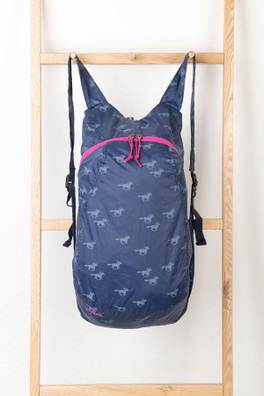 10 Litre Packable Pocket Rucksack - Navy Horse