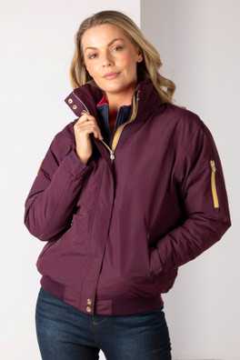 Ripon IV Womens Equestrian Bomber Jacket - Dark Berry
