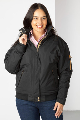 Ripon IV Womens Equestrian Bomber Jacket - Black