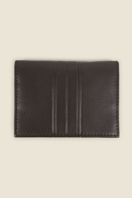 Nurmes Mens Embossed Leather Card Holder - Brown