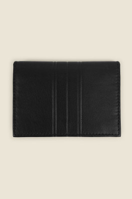 Nurmes Mens Embossed Leather Card Holder - Black