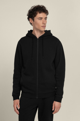 Faaborg Mens Zip-Through Hoodie - Black