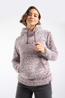 Yara Womens Cosy Fleece Hoodie - Aubergine